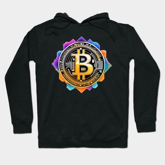 Bitcoin colorful Hoodie by Creativeoptimize